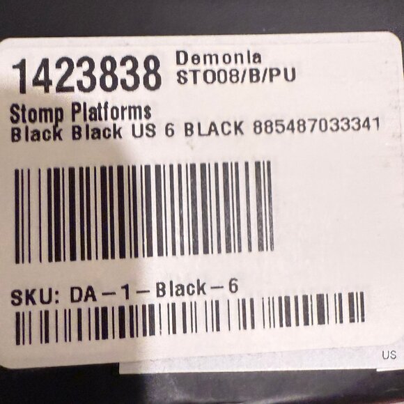 DEMONIA BLACK WITH GRAY PRINT SUEDE PLATFORM SHOES/BOOTIES - Picture 13 of 13